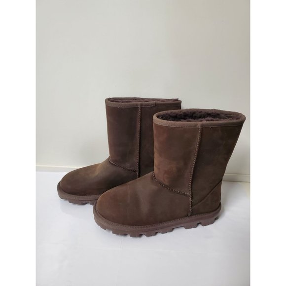 UGG Women's Brown Australia Classic Short Leather Stone Color Boots